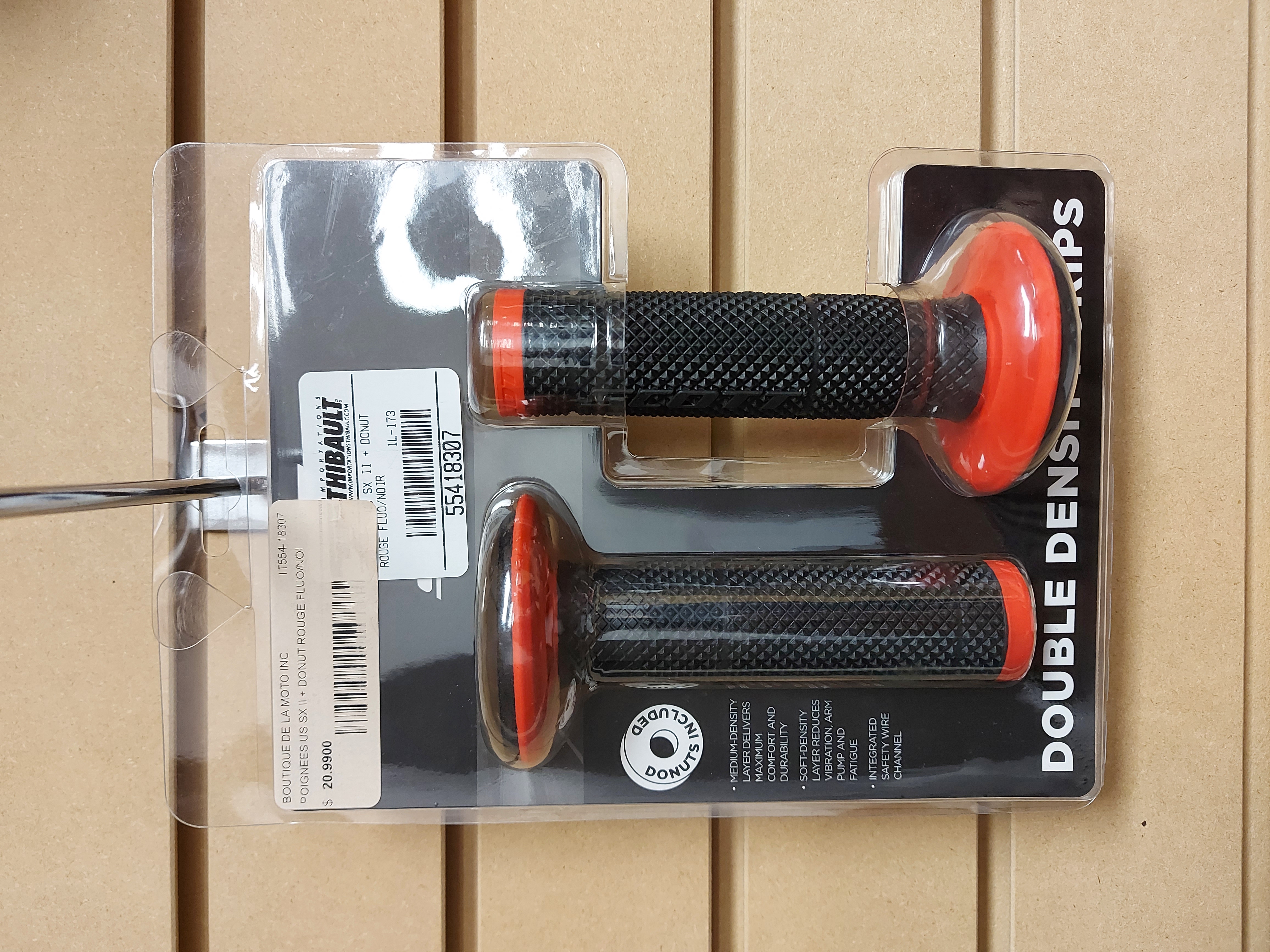 POIGNEES US SX II + DONUT ROUGE FLUO/NOIR